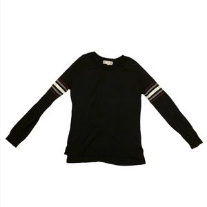 Pink Republic Black Burgundy White Striped Light Medium Sweater